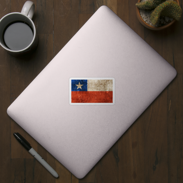 Vintage Aged and Scratched Chilean Flag by jeffbartels